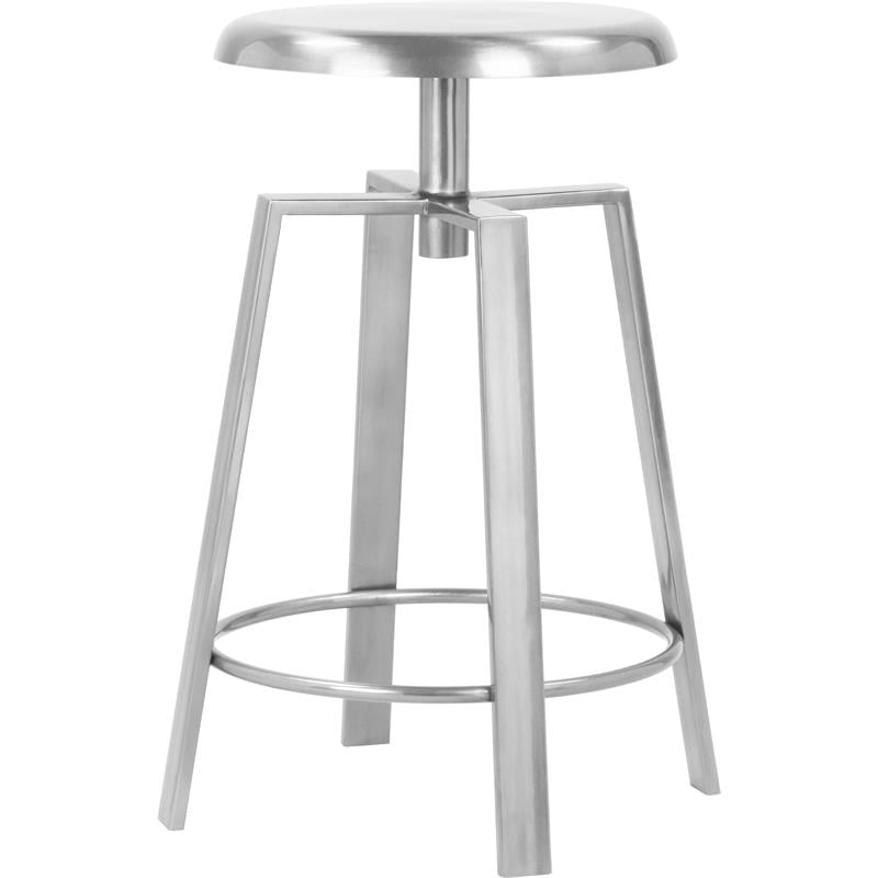 Home Square Silver Iron Counter and Bar Stool - Set of 2