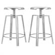 Home Square Silver Iron Counter and Bar Stool - Set of 2