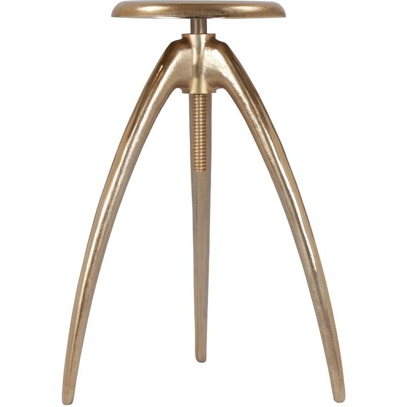 Home Square Gold Aluminum Counter and Bar Stool - Set of 2