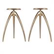 Home Square Gold Aluminum Counter and Bar Stool - Set of 2