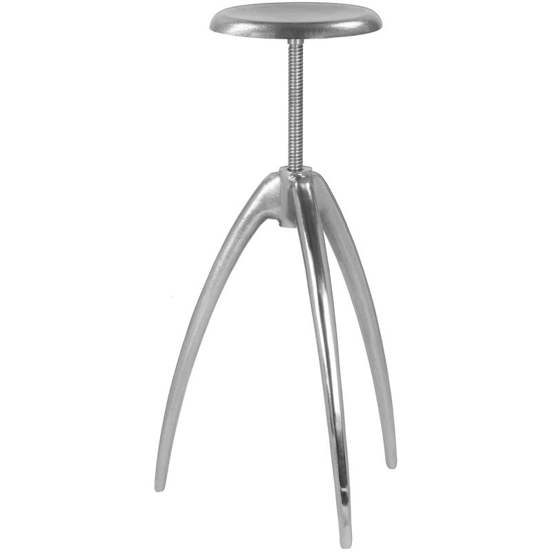 Home Square Silver Aluminum Counter and Bar Stool - Set of 2