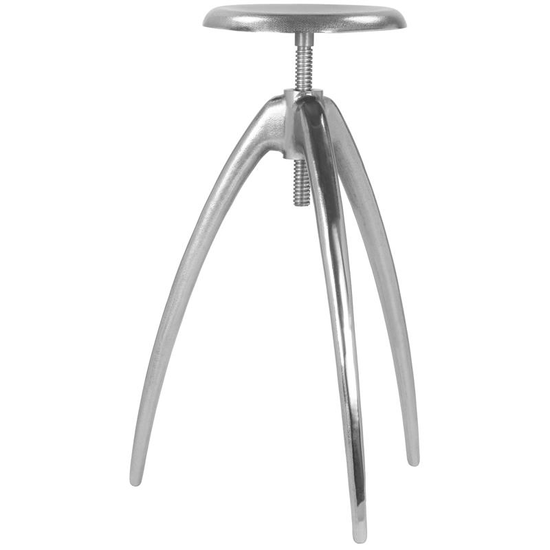 Home Square Silver Aluminum Counter and Bar Stool - Set of 2