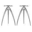 Home Square Silver Aluminum Counter and Bar Stool - Set of 2