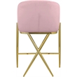 Home Square Pink Velvet Counter Stool with Gold Metal Legs - Set of 2