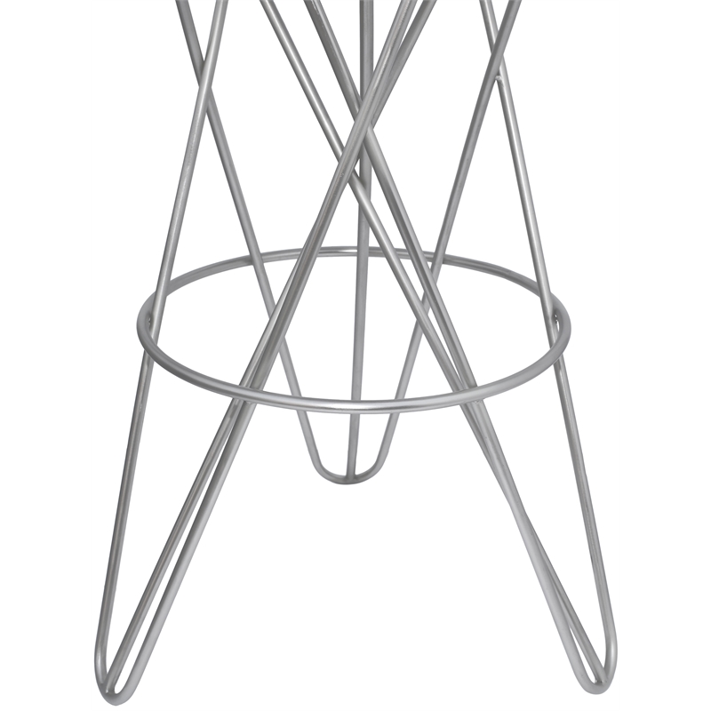 Home Square Furniture Brushed Silver Iron Barstool - Set of 2