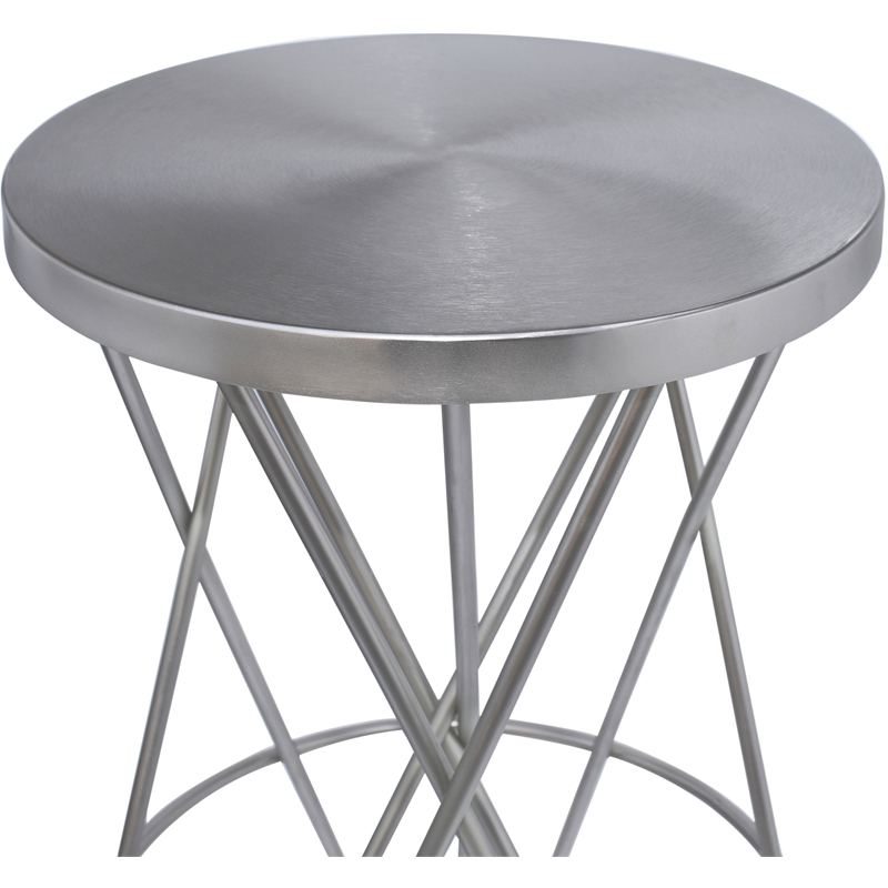 Home Square Furniture Brushed Silver Iron Barstool - Set of 2