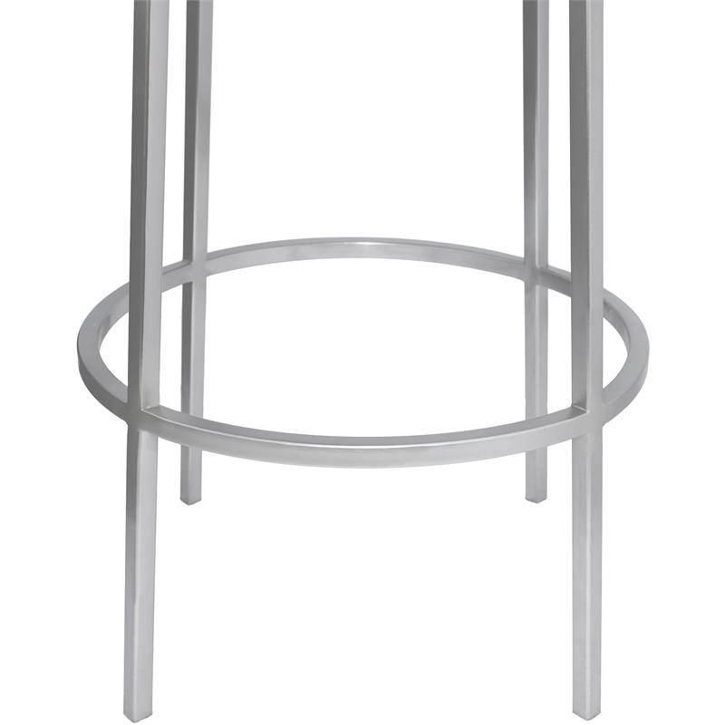 Home Square Brushed Silver Iron Counter Stool - Set of 2
