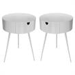 Home Square Furniture White Metal Nightstand - Set of 2