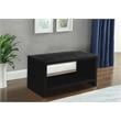 Home Square Furniture Black Velvet Nightstand - Set of 2