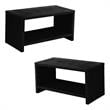 Home Square Furniture Black Velvet Nightstand - Set of 2