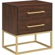 Home Square Night Stand in Dark Cherry Finish - Set of 2