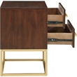 Home Square Night Stand in Dark Cherry Finish - Set of 2