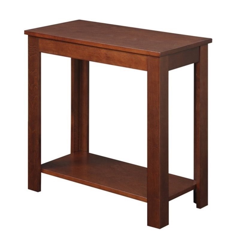 Home Sqaure Chairside End Table in Espresso Mahogany Wood Finish - Set of 2