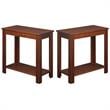 Home Sqaure Chairside End Table in Espresso Mahogany Wood Finish - Set of 2