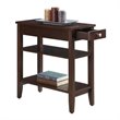Home Square 3 Tier End Table in Espresso Wood Finish - Set of 2
