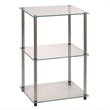 Home Square Classic Clear Glass 3 Tier Lamp Table - Set of 2