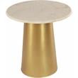 Home Square Contemporary Marble End Table in Gold - Set of 2