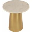 Home Square Contemporary Marble End Table in Gold - Set of 2