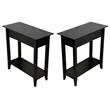 Home Square Flip Top End Table in Black Wood Finish - Set of 2