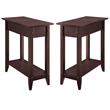 Home Square Flip Top End Table - Espresso Wood Finish - Set of 2