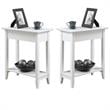 Home Square Flip Top End Table in White Wood Finish - Set of 2