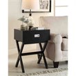 Home Square Designs2Go Landon End Table in Black Wood Finish - Set of 2