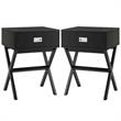 Home Square Designs2Go Landon End Table in Black Wood Finish - Set of 2