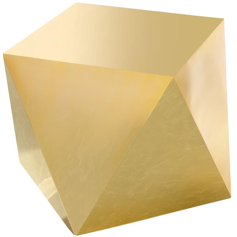 Home Square Stainless Steel Contemporary End Table in Gold - Set of 2