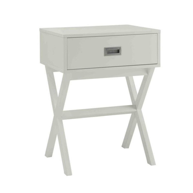 Home Square Designs2Go Landon End Table in White Wood Finish - Set of 2