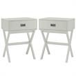 Home Square Designs2Go Landon End Table in White Wood Finish - Set of 2