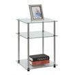 Home Square Designs2Go Three-Tier End Table in Clear Glass - Set of 2