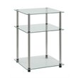 Home Square Designs2Go Three-Tier End Table in Clear Glass - Set of 2