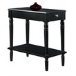 Home Square French Country End Table in Black Wood Finish - Set of 2