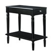 Home Square French Country End Table in Black Wood Finish - Set of 2