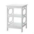 Home Square Omega Square End Table in White Wood Finish - Set of 2