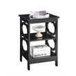 Home Square Omega Square End Table in Black Wood Finish - Set of 2