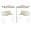 Home Square Soho End Table in Weathered White Wood Finish - Set of 2