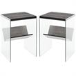 Home Square Soho End Table in Weathered Gray Wood Finish - Set of 2
