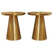 Home Square Furniture Brushed Gold Metal End Table - Set of 2