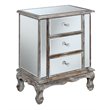 Home Square 3-Drawer Mirrored End Table in Weathered White Wood - Set of 2