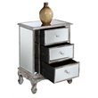 Home Square 3-Drawer Mirrored End Table in Weathered White Wood - Set of 2