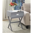 Home Square Designs2Go Landon End Table in Gray Wood Finish - Set of 2