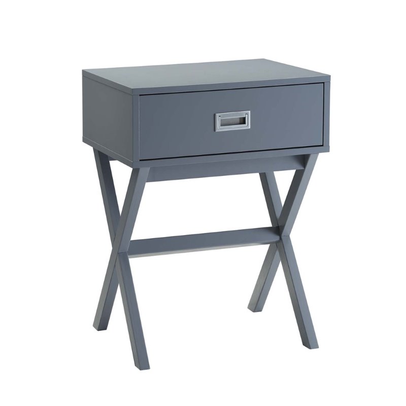 Home Square Designs2Go Landon End Table in Gray Wood Finish - Set of 2