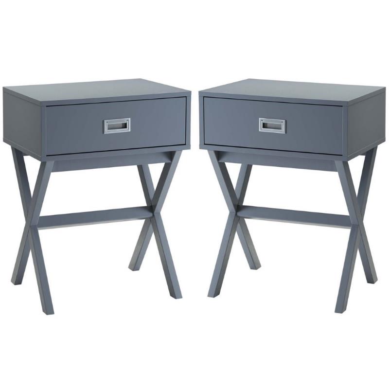 Home Square Designs2Go Landon End Table in Gray Wood Finish - Set of 2