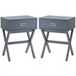 Home Square Designs2Go Landon End Table in Gray Wood Finish - Set of 2