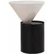 Home Square Metal Top End Table with Matte Black Metal Base - Set of 2