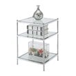 Home Square Royal Crest End Table in Clear Glass With Chrome Frame - Set of 2