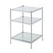 Home Square Royal Crest End Table in Clear Glass With Chrome Frame - Set of 2
