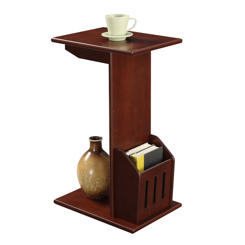 Home Square End Table in Espresso Mahogany Wood Finish - Set of 2