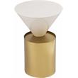 Home Square Metal Top End Table with Brushed Brass Metal Base - Set of 2